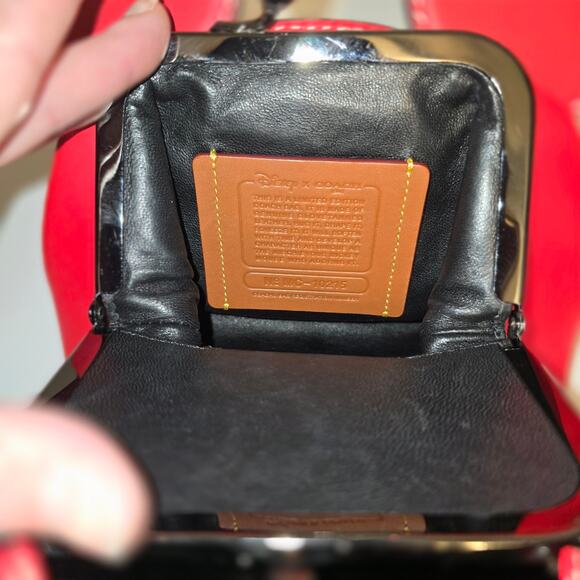 Coach x Disney x Keith Haring Mickey Mouse Ears Bag Kisslock Red LIMITED SEE - Picture 8 of 13